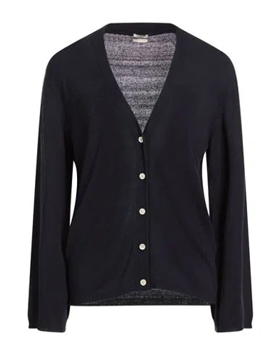 Massimo Alba Woman Cardigan Midnight Blue Size M Silk In Black