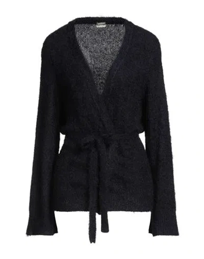 Massimo Alba Woman Cardigan Midnight Blue Size M Silk, Cashmere