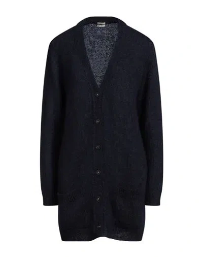 Massimo Alba Woman Cardigan Midnight Blue Size M Mohair Wool, Silk