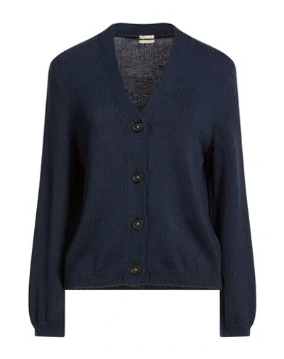 Massimo Alba Woman Cardigan Navy Size L Cotton, Silk In Blue