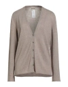 Massimo Alba Woman Cardigan Taupe Size L Cotton, Cashmere