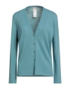 Massimo Alba Woman Cardigan Turquoise Size Xl Cotton, Cashmere In Blue