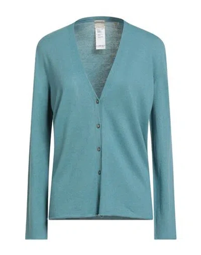 Massimo Alba Woman Cardigan Turquoise Size Xl Cotton, Cashmere