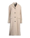Massimo Alba Woman Coat Beige Size M Alpaca Wool, Virgin Wool, Nylon In Beige