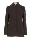 Massimo Alba Woman Jacket Chocolate Brown Size M Virgin Wool In Black