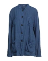 Massimo Alba Woman Jacket Navy Size L Linen In Blue