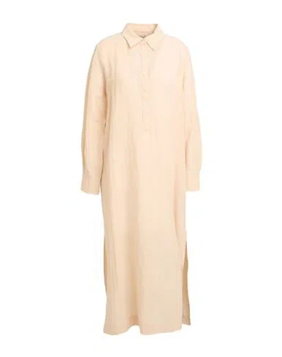 Massimo Alba Woman Maxi Dress Apricot Size S Linen, Cotton In Neutral