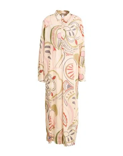 Massimo Alba Woman Maxi Dress Beige Size L Cotton In Brown