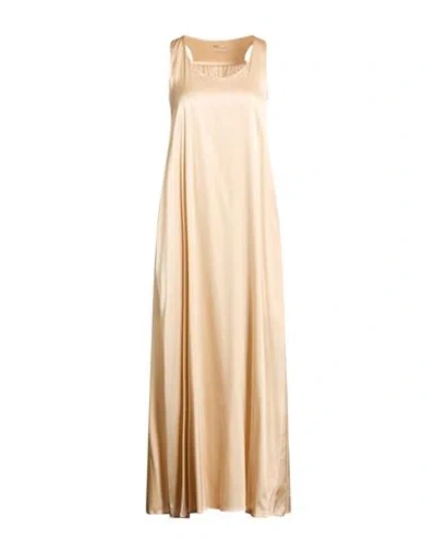Massimo Alba Woman Maxi Dress Beige Size S Silk, Elastane In Neutral