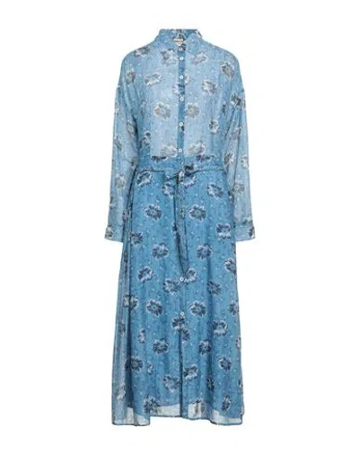 Massimo Alba Woman Maxi Dress Light Blue Size L Cotton, Silk, Polyester
