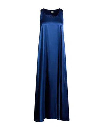 Massimo Alba Woman Maxi Dress Blue Size M Silk, Elastane