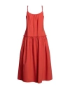 Massimo Alba Woman Maxi Dress Rust Size L Cotton, Elastane In Red