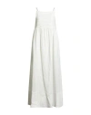 Massimo Alba Woman Maxi Dress Light Green Size M Cotton, Viscose In White