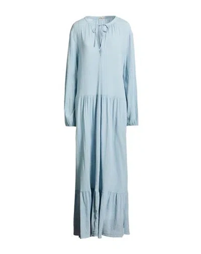 Massimo Alba Woman Maxi Dress Sky Blue Size Xs Cotton, Silk, Linen