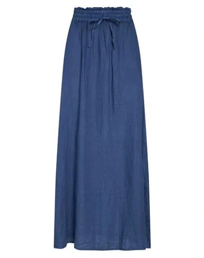 Massimo Alba Woman Maxi Skirt Blue Size Xs Linen