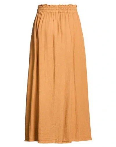 Massimo Alba Woman Maxi Skirt Camel Size L Linen In Neutral