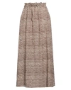 Massimo Alba Woman Maxi Skirt Dark Brown Size M Linen In Brown