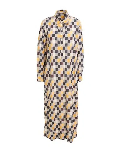 Massimo Alba Woman Midi Dress Beige Size L Cotton In Multi