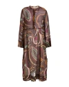 Massimo Alba Woman Midi Dress Chocolate Brown Size M Cotton, Silk In Brown