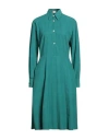Massimo Alba Woman Midi Dress Emerald Green Size S Cotton