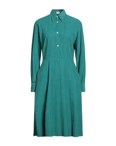 Massimo Alba Woman Midi Dress Emerald Green Size S Cotton