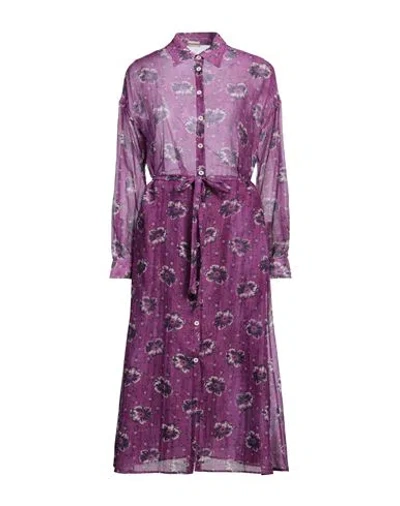 Massimo Alba Woman Midi Dress Mauve Size M Cotton, Silk In Purple