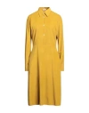 Massimo Alba Woman Midi Dress Mustard Size M Cotton In Yellow