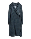 Massimo Alba Woman Midi Dress Navy Blue Size L Silk In Navy Blue