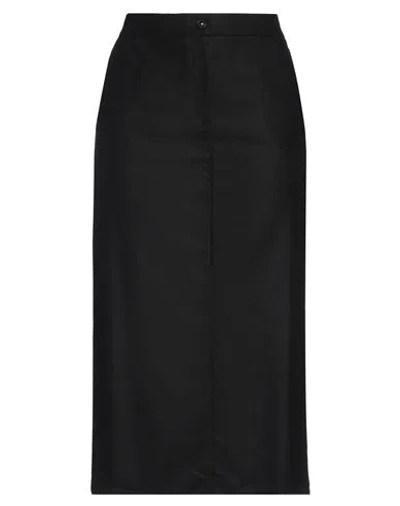 Massimo Alba Woman Midi Skirt Black Size 10 Virgin Wool