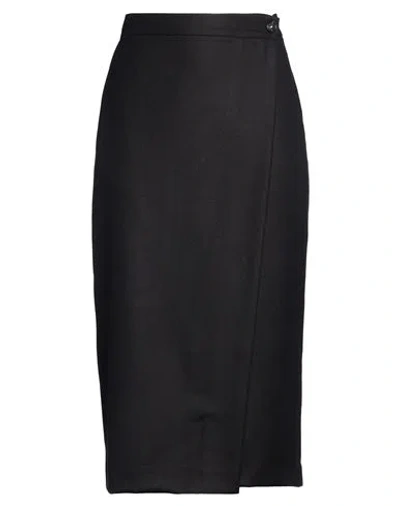 Massimo Alba Woman Midi Skirt Black Size 2 Wool