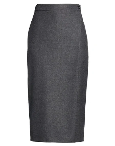 Massimo Alba Woman Midi Skirt Grey Size 6 Wool In Multi