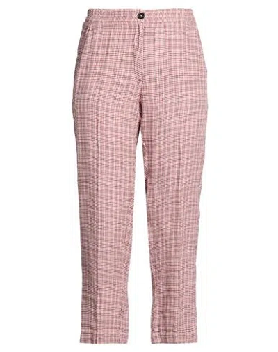 Massimo Alba Woman Pants Garnet Size 4 Linen In Pink