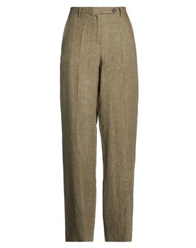 Massimo Alba Woman Pants Khaki Size 12 Linen In Gray