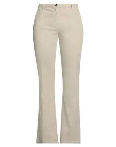 Massimo Alba Woman Pants Khaki Size 8 Cotton, Cashmere, Elastane In Beige