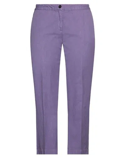 Massimo Alba Woman Pants Light Purple Size 10 Cotton, Linen