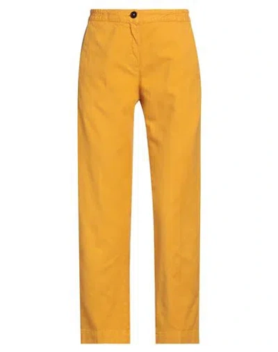 Massimo Alba Woman Pants Marigold Size 4 Cotton, Linen In Yellow