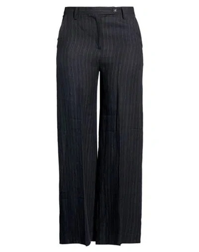 Massimo Alba Woman Pants Midnight Blue Size 14 Linen