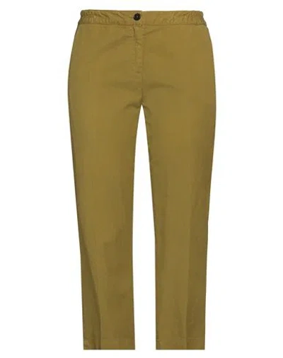 Massimo Alba Woman Pants Military Green Size 10 Cotton, Linen
