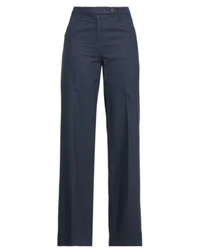 Massimo Alba Woman Pants Navy Size 2 Cotton, Lyocell In Navy Blue