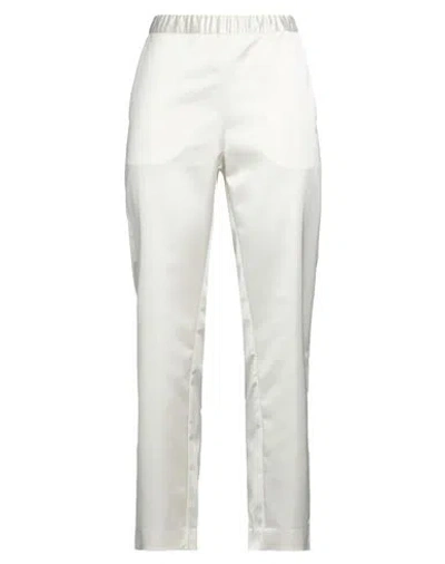 Massimo Alba Woman Pants Off White Size L Polyester, Elastane In Pattern