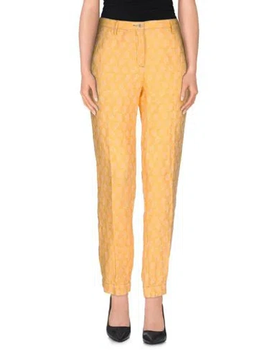 Massimo Alba Woman Pants Orange Size 10 Linen In Yellow