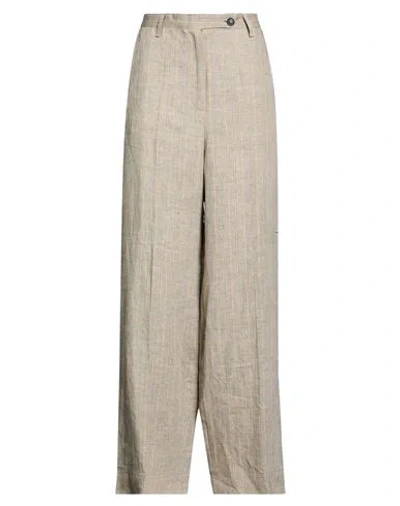 Massimo Alba Woman Pants Sand Size 6 Linen In Brown