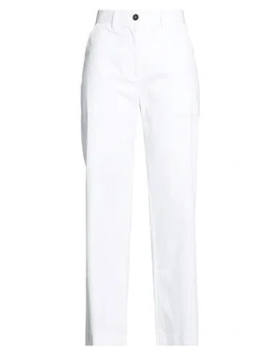 Massimo Alba Woman Pants White Size 6 Cotton, Elastane