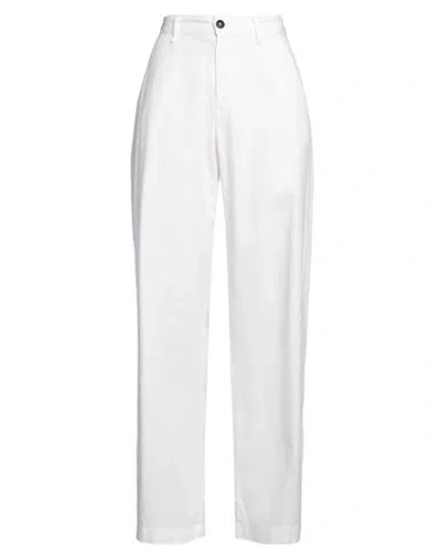 Massimo Alba Woman Pants White Size 4 Cotton, Elastane