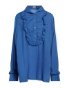 Massimo Alba Woman Shirt Azure Size L Cotton In Blue