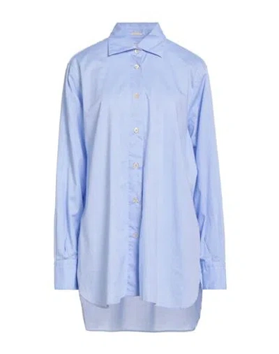 Massimo Alba Woman Shirt Azure Size S Cotton