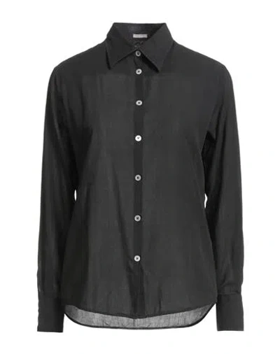 Massimo Alba Woman Shirt Black Size L Cotton, Cashmere