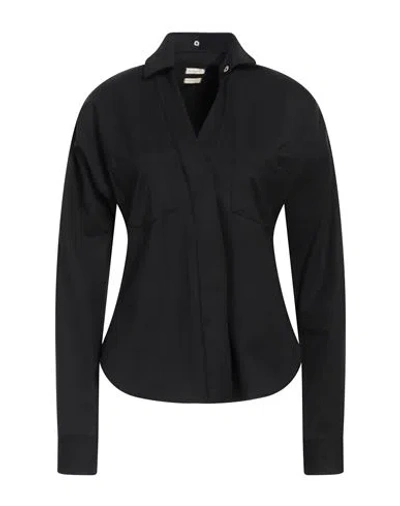Massimo Alba Woman Shirt Black Size L Virgin Wool, Polyamide, Elastane