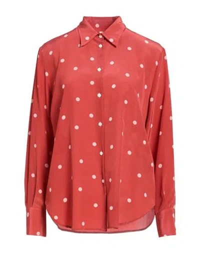 Massimo Alba Woman Shirt Brick Size L Silk In Red