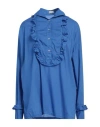 Massimo Alba Woman Shirt Azure Size L Cotton In Blue